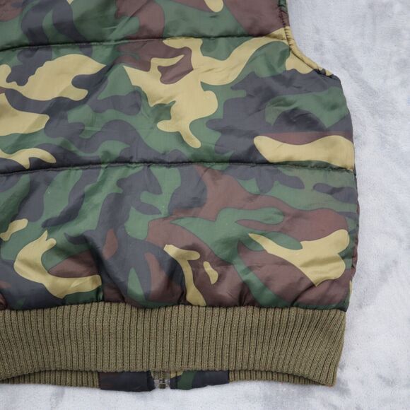 Pumpkin Vest Mens M Green Camo Full Zip Cargo Casual Outdoor Outfit - Picture 16 of 16